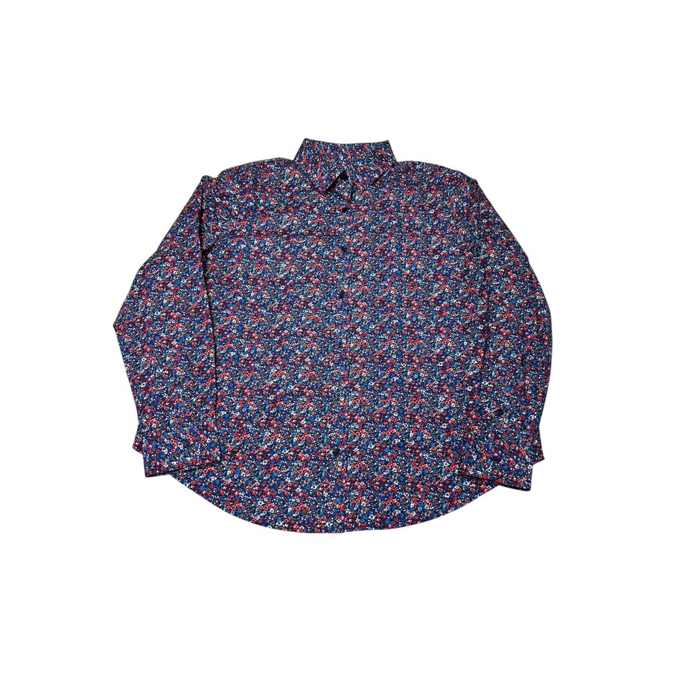 Brooks Brothers 1818 Classic Fit Floral Button Down Shirt Red Blue Womens Sz 16